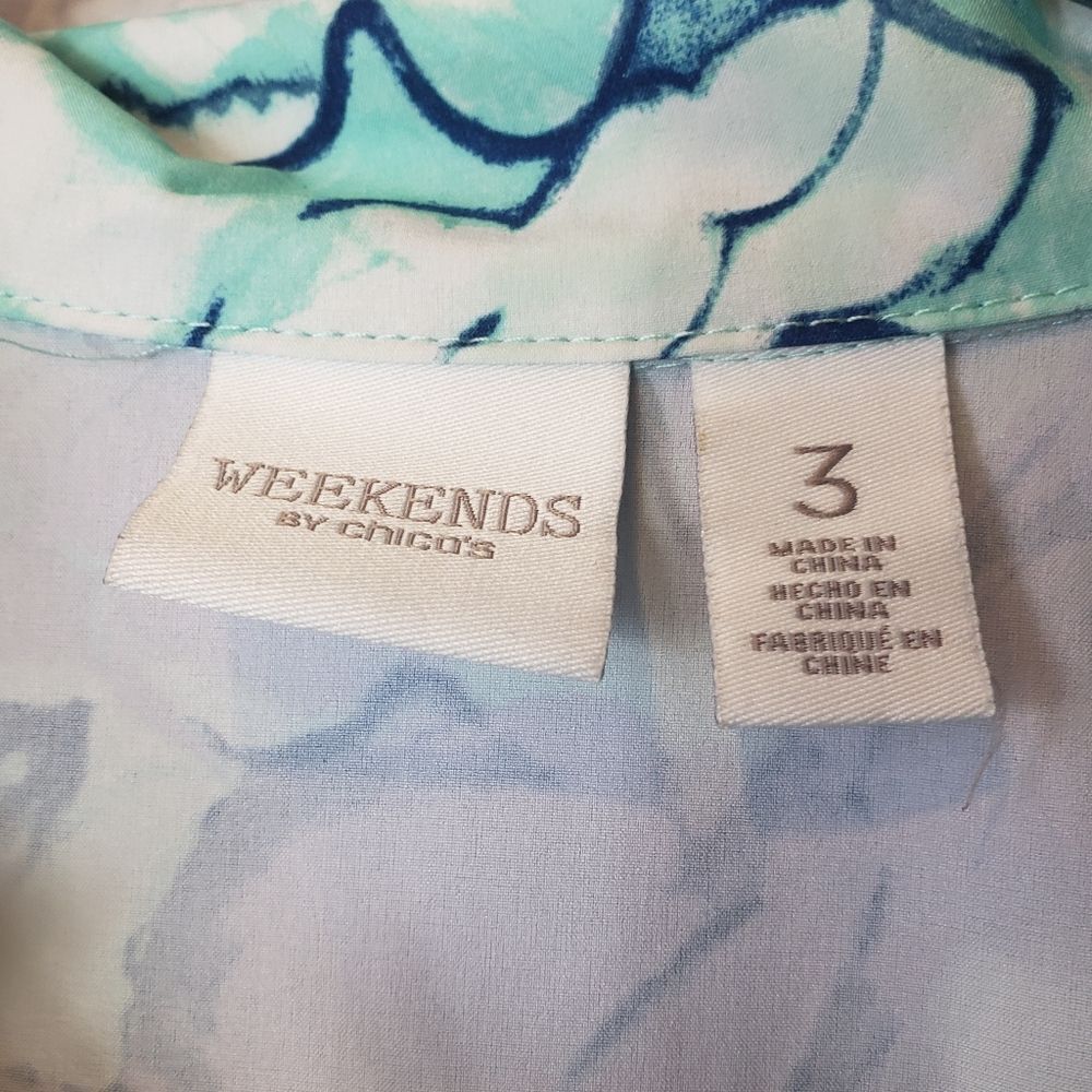 WEEKENDS BY CHICO'S Watercolor ELLA Windbreaker Jacket XL - Picture 5 of 7